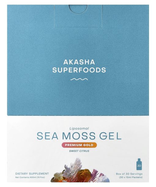 Akasha Superfoods, Liposomal Sea Moss Gel, Sweet Citrus, 30 Packets, 0.5 fl oz (15 ml) Each