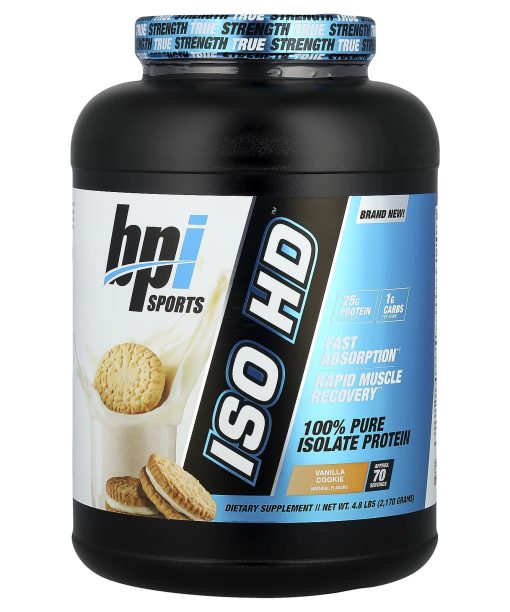 BPI Sports, ISO HD™, 100% Pure Isolate Protein, Vanilla Cookie, 4.8 lbs (2,170 g)