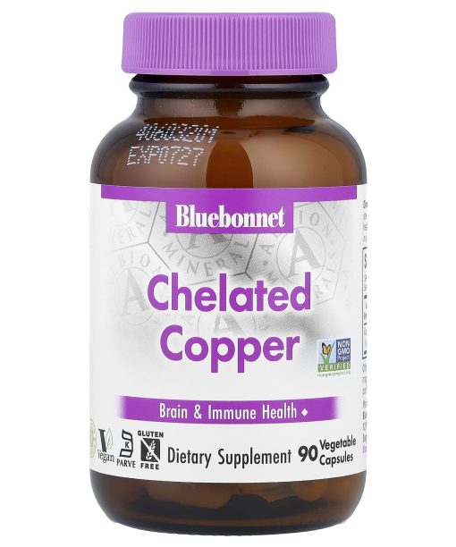 Bluebonnet Nutrition, Chelated Copper, 3 mg , 90 Vegetable Capsules