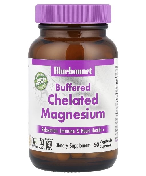 Bluebonnet Nutrition, Buffered Chelated Magnesium, 60 Vegetable Capsules (200 mg per Capsule)
