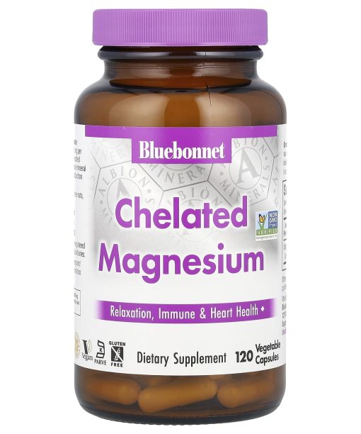 Bluebonnet Nutrition, Chelated Magnesium, 120 Vegetable Capsules (100 mg per Capsule)