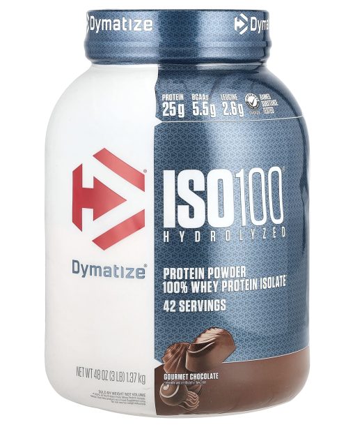 Dymatize, ISO100® Hydrolyzed, 100% Whey Protein Isolate, Gourmet Chocolate, 3 lb (1.37 kg)