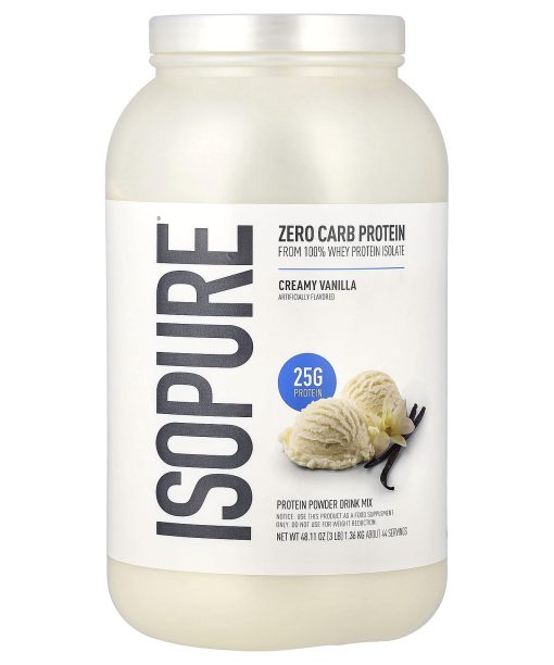 Isopure, Zero Carb Protein Powder, Creamy Vanilla, 3 lb (1.36 kg)
