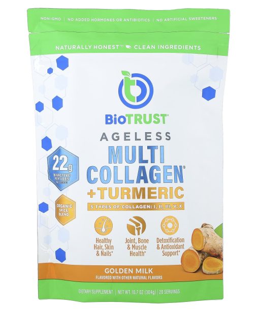 BioTRUST, Ageless Multi Collagen® + Turmeric, Golden Milk, 10.7 oz (304 g)