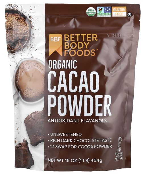 BetterBody Foods, Organic Cacao Powder, 16 oz (454 g)
