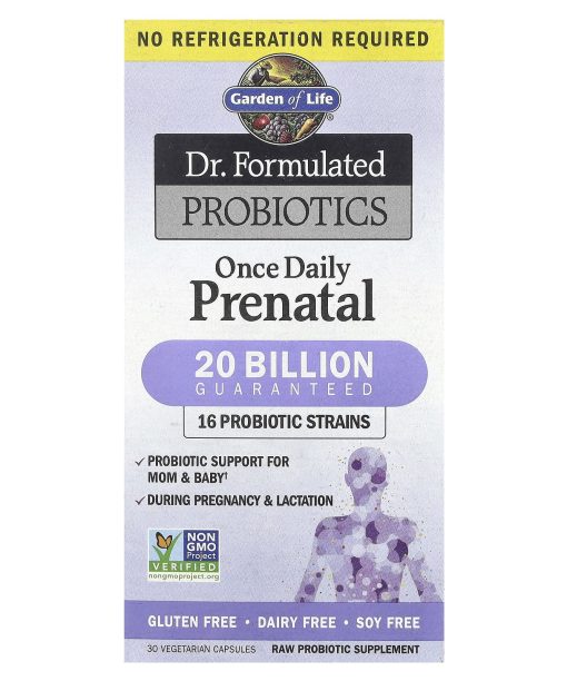 Garden of Life, Dr. Formulated Probiotics, Once Daily Prenatal (no refrigeration required), 30 Vegetarian Capsules