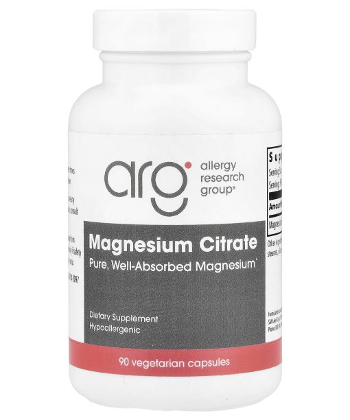 Allergy Research Group, Magnesium Citrate, 90 Vegetarian Capsules (170 mg per Capsule)