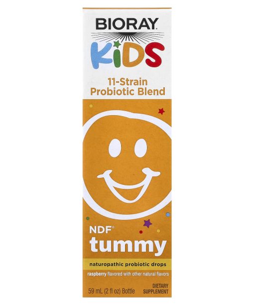 Bioray, Kids, NDF® Tummy, 11-Strain Probiotic Blend, Raspberry, 2 fl oz (60 ml)