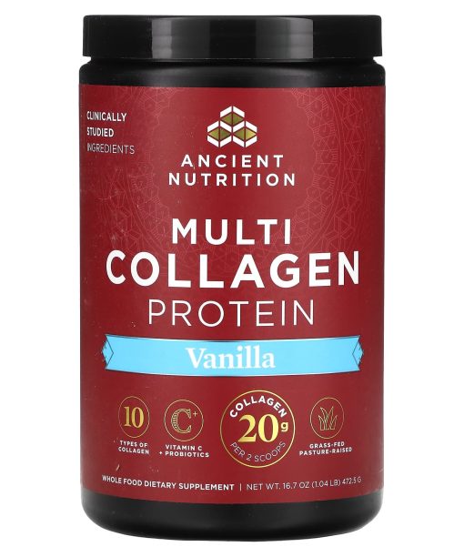 Ancient Nutrition, Multi Collagen Protein, Vanilla, 1.04 lb (472.5 g)