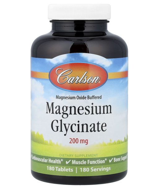 Carlson, Magnesium Glycinate, 200 mg, 180 Tablets