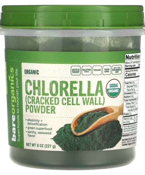 BareOrganics, Organic Chlorella Powder, 8 oz (227 g)
