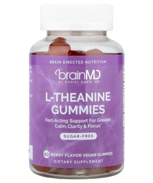 BrainMD, L-theanine Gummies, Berry , 60 Vegan Gummies (100 mg per Gummy)