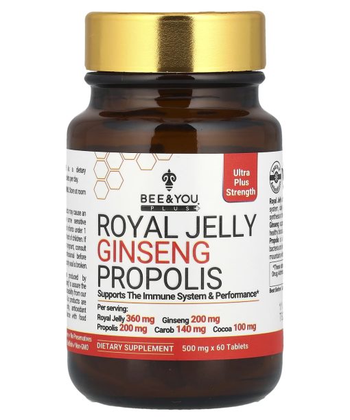 Bee & You, Royal Jelly Ginseng Propolis, 60 Tablets