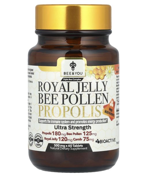 Bee & You, Royal Jelly Bee Pollen Propolis , 60 Tablets
