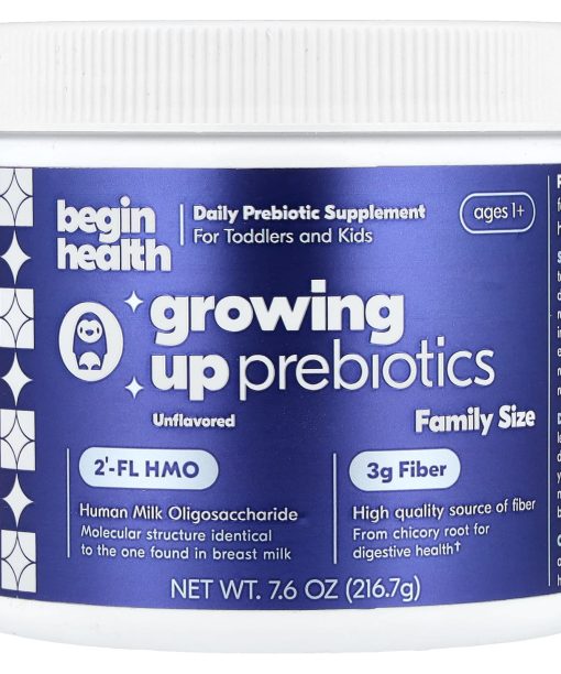 Begin Health, Kids, Growing Up Prebiotics, Ages 1+, Unflavored, 7.6 oz (216.7 g)