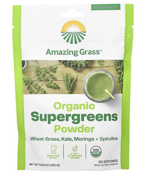 Amazing Grass, Organic Supergreens Powder, 5.29 oz (150 g)
