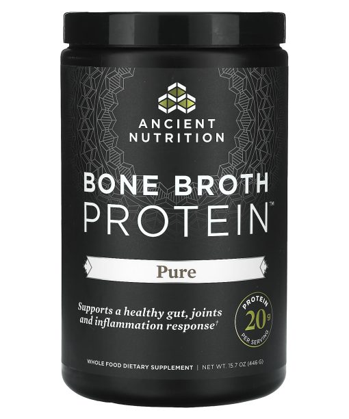 Ancient Nutrition, Bone Broth Protein, Pure, 15.7 oz(446 g)