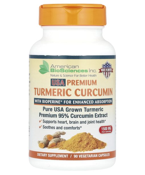 American Biosciences, USA Premium Turmeric Curcumin, 90 Vegetarian Capsules