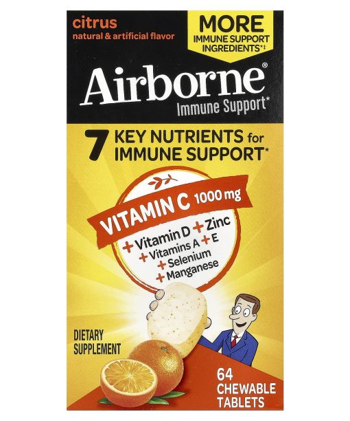 AirBorne, Immune Support, Citrus, 64 Chewable Tablets