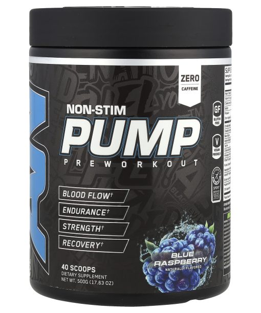 ABE, Non-Stim Pump Pre Workout, Blue Raspberry , 17.63 oz (500 g)