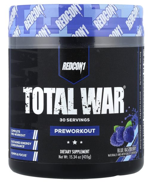 Redcon1, Total War®, PreWorkout, Blue Raspberry, 15.34 oz (435 g)