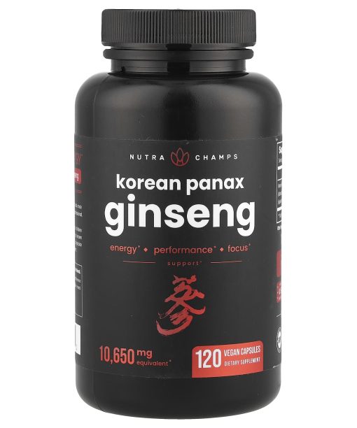 NutraChamps, Korean Panax Ginseng, 120 Vegan Capsules (532.5 mg Capsule Each)