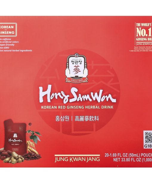 JungKwanJang, Korean Red Ginseng Herbal Drink, 20 Pouches, 1.69 fl oz (50 ml) Each