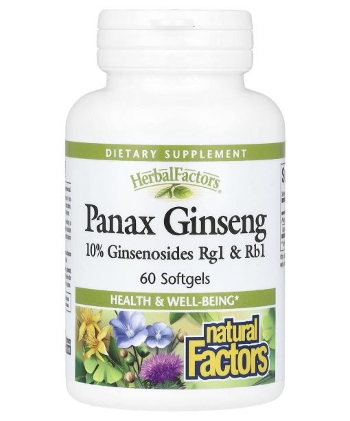 Natural Factors, HerbalFactors®, Panax Ginseng, 60 Softgels (100 mg per Softgel)