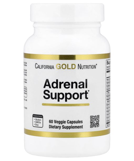 California Gold Nutrition, Adrenal Support with L-Tyrosine, Rhodiola Extract, Ashwagandha Extract, and Eleuthero Extract, 60 Veggie Capsules