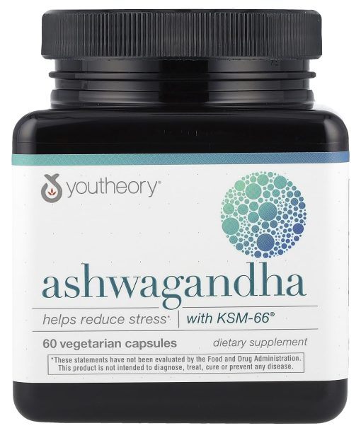 Youtheory, Ashwagandha, 60 Vegetarian Capsules