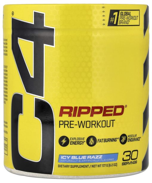 Cellucor, C4 Ripped, Pre-Workout, Icy Blue Razz, 6.2 oz (177 g)
