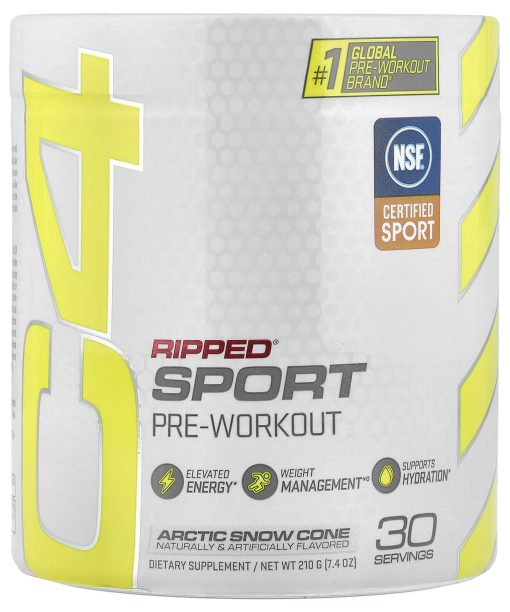 Cellucor, C4 Sport Ripped, Pre-Workout, Arctic Snow Cone, 7.4 oz (210 g)