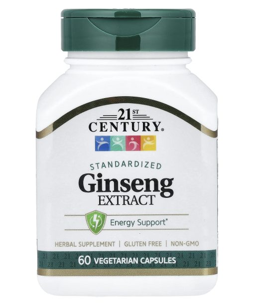 21st Century, Ginseng Extract, Standardized , 60 Vegetarian Capsule (100 mg per Capsule)