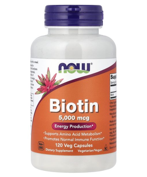 NOW Foods, Biotin, 5,000 mcg, 120 Veg Capsules