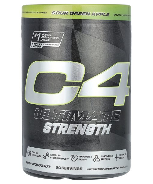 Cellucor, C4 Ultimate Strength, Pre-Workout, Sour Green Apple, 1.23 lbs (558 g)