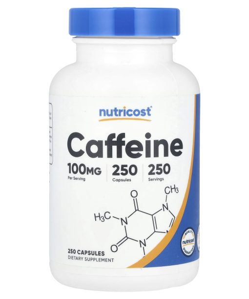 Nutricost, Caffeine, 100 mg, 250 Capsules