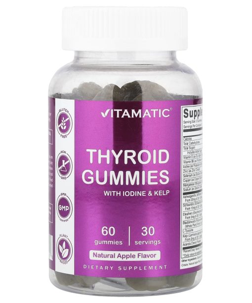 Vitamatic, Thyroid Gummies With Iodine & Kelp, Apple, 60 Gummies