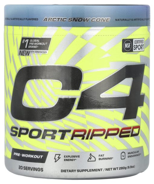 Cellucor, C4 Sport Ripped, Pre-Workout, Artic Snow Cone, 9.9 oz (280 g)