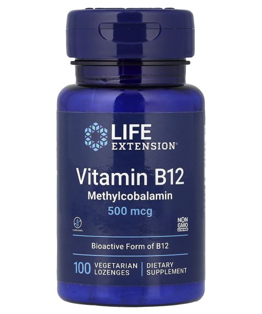 Life Extension, Vitamin B12, Methylcobalamin, 500 mcg, 100 Vegetarian Lozenges